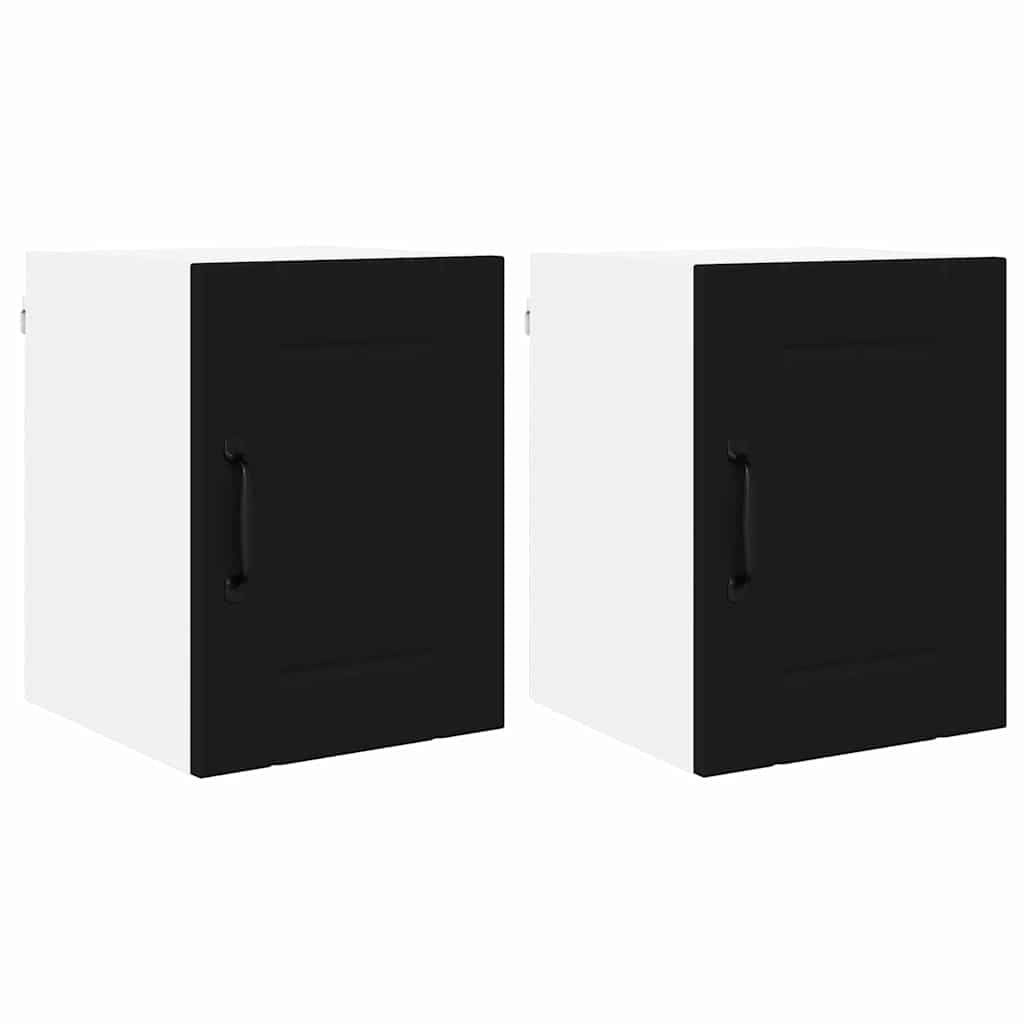 Küchenhängeschrank 2 pcs Schwarz 30 x 31 x 40 cm Holzwerkstoff